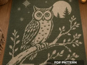 Ащкуые Яйесрук - Overlay Mosaic Crochet Pattern | Night Owl Blanket PDF