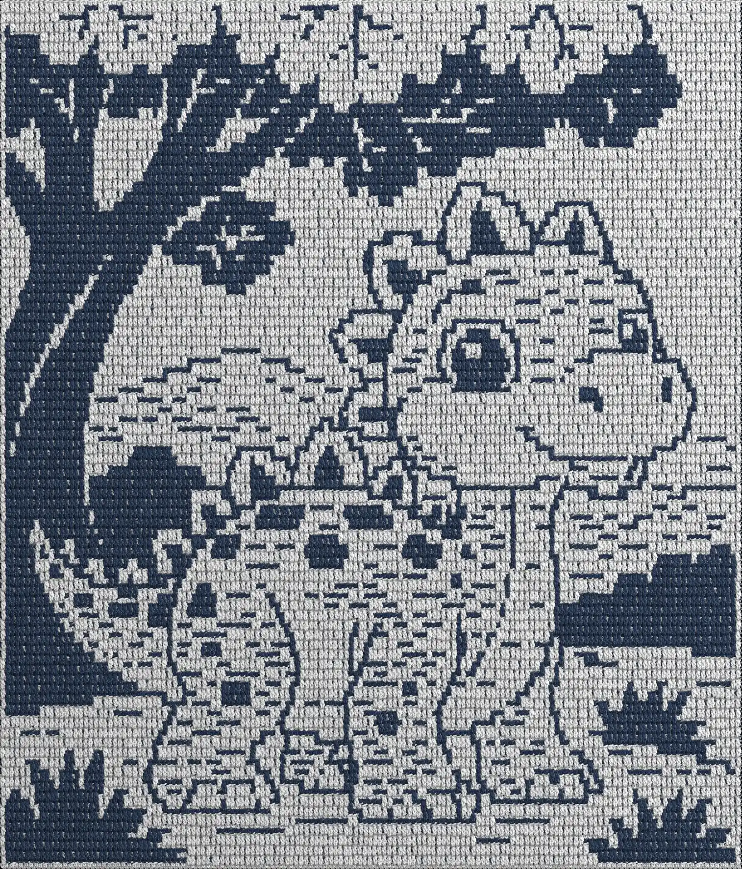 Little Dino's World Overlay Mosaic Crochet Baby Blanket